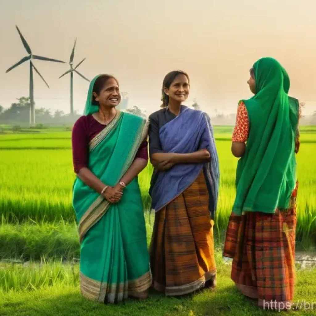 녹색 투자와 지속 가능한 금융 - **Prompt 1: "Green Horizons: Renewable Energy in Rural Bangladesh"**
    A vibrant, optimistic, and ...