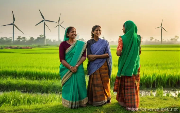 녹색 투자와 지속 가능한 금융 - **Prompt 1: "Green Horizons: Renewable Energy in Rural Bangladesh"**
    A vibrant, optimistic, and ...
