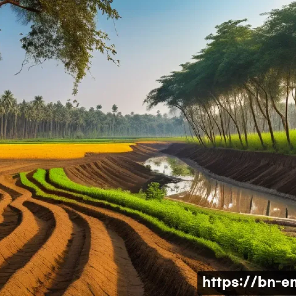 지구 환경 문제와 국제적 대응 - A vibrant, detailed landscape showing a rapidly shrinking forest in a rural Bengali village setting....