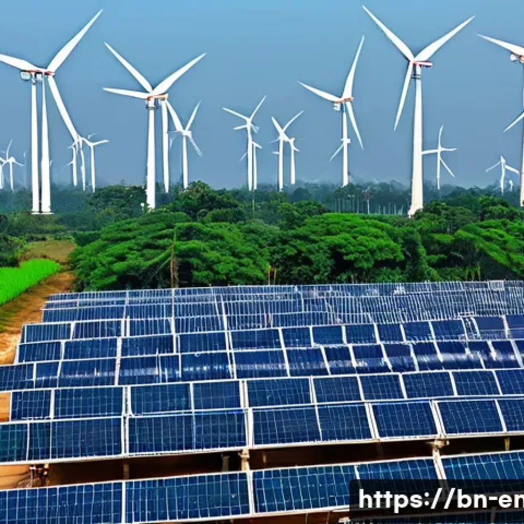 기후 변화와 국제 경제 - A detailed industrial factory scene showcasing sustainable technology adoption in Bangladesh, featur...